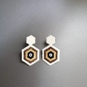 ARETES MINI HEXAGONO OJO TURCO